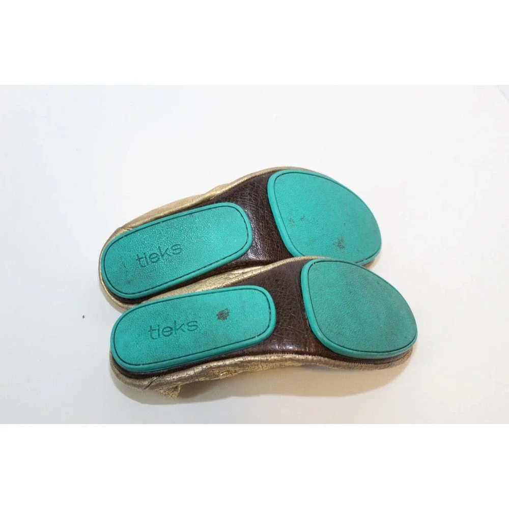 Tieks Golden Glitz Metallic Gold Ballet Flats Shoes Women's Size 9 H14585 - Picture 7 of 9